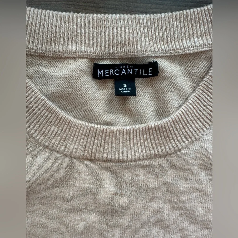 J.Crew Mercantile Tan Ruffle Sweater | Size Small | Wool Blend Pullover